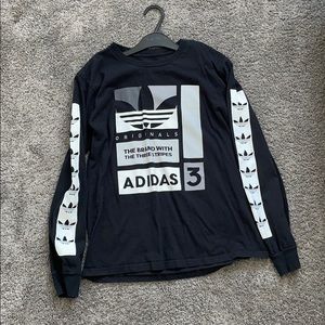 black and white long sleeve adidas shirt🤍🖤